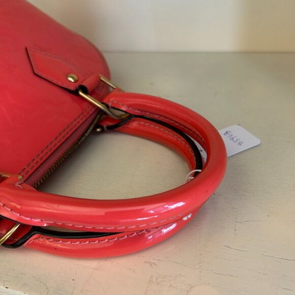 【9.28】#1 Preowned Value $850 Lv Orange vernis Alma bb with strap Sku#85963 - Picture 9 of 9